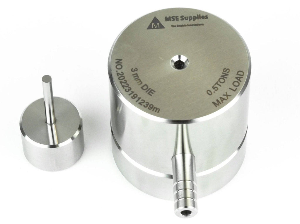 10-3 milli ミリ LA table MSE PRO 3mm Diameter Dry Pellet Pressing Die Set | MSE Supplies LLC